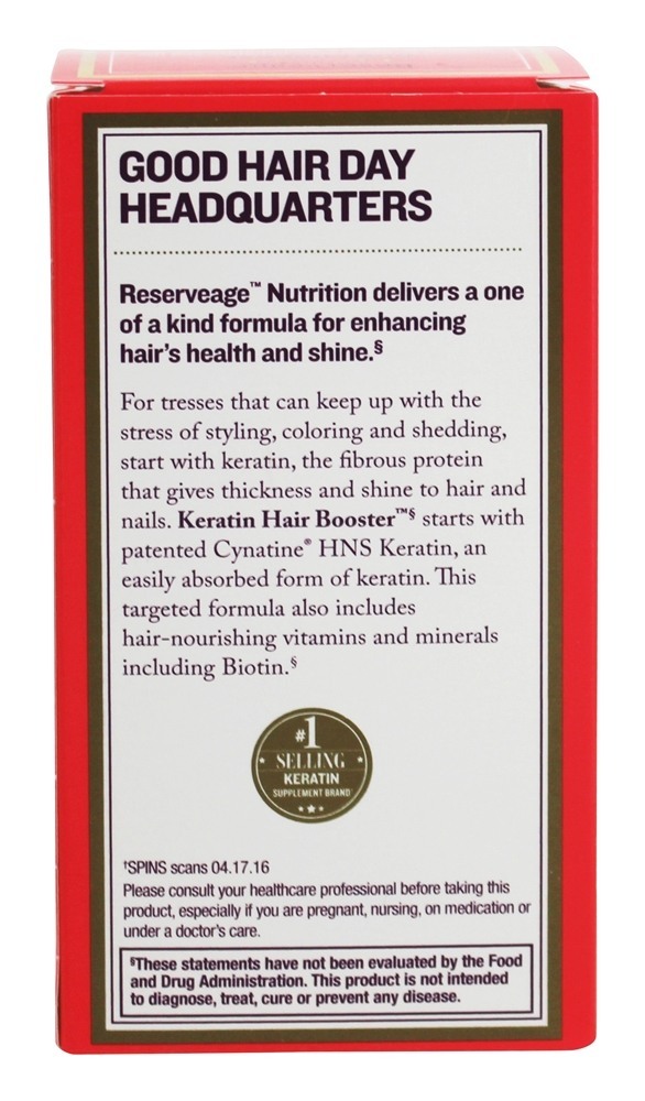 Queratina Hair Booster - Cápsulas 60 Reserveage Nutrition - Imagem 3