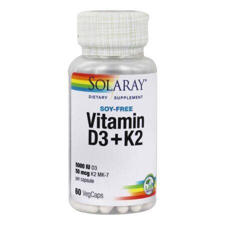 Vitamina D-3 & K-2 - Cápsulas vegetarianas 60 Solaray