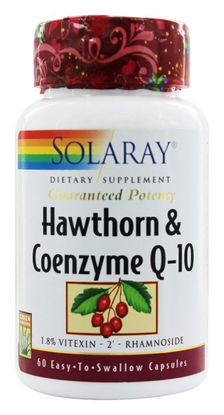 Hawthorn & Coenzima Q-10 Potência Garantida - Cápsulas 60 Solaray