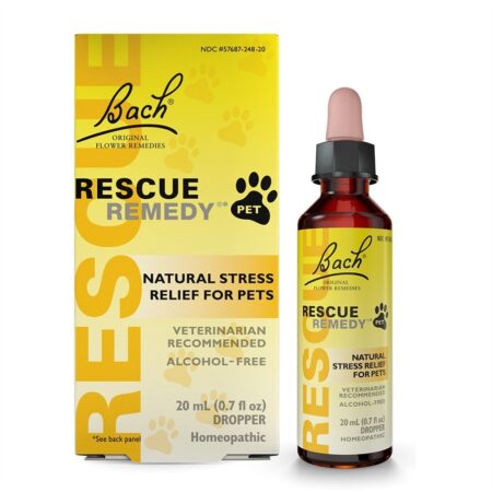 Resgate Remédio Pet Natural Stress Relief para conta-gotas de animais de estimação - 20 ml. Bach