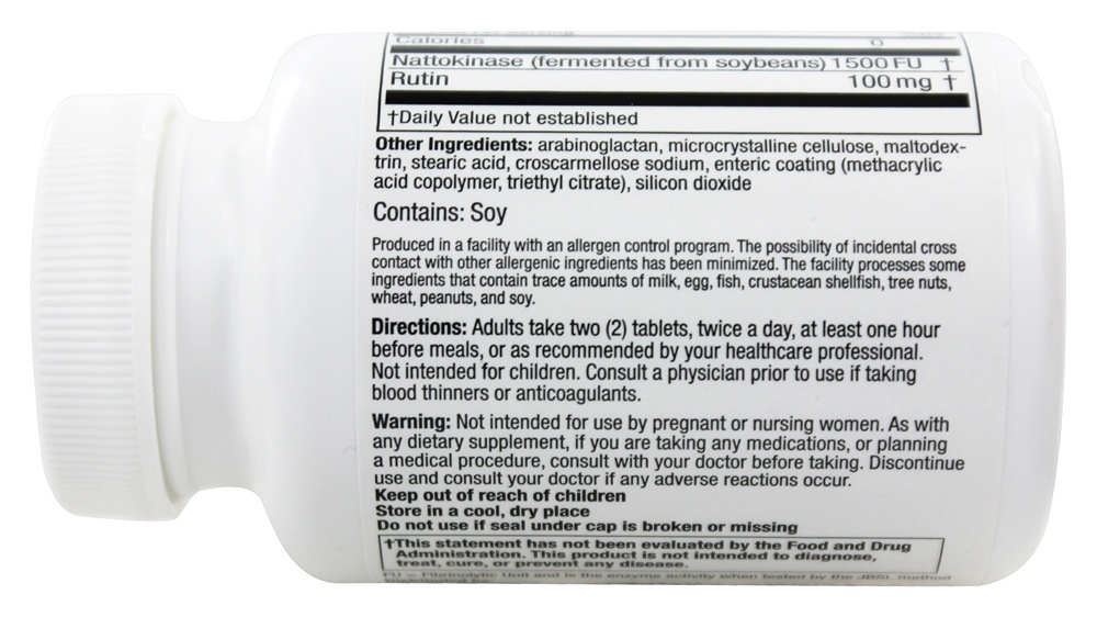 Nattokinase 1500 FU - 120 Tablets Naturally Vitamins - Imagem 3