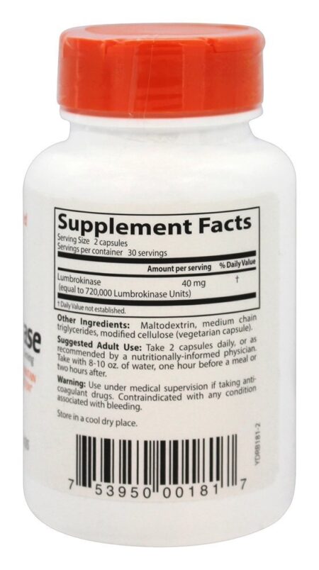 Lumbroquinase 20 mg. - Cápsulas 60 Doctor's Best - Image 2