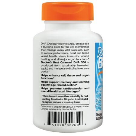 Calamari DHA 500 com Calamarine 500 mg. - 180 Softgels Doctor's Best - Image 3