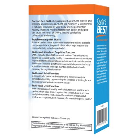 SAM-e 400 Potência Dupla 400 mg. - 60 Comprimidos com Doctor's Best entérico Doctor's Best - Image 3