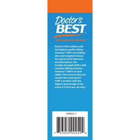 SAM-e 400 Potência Dupla 400 mg. - 60 Comprimidos com Doctor's Best entérico Doctor's Best - Image 4