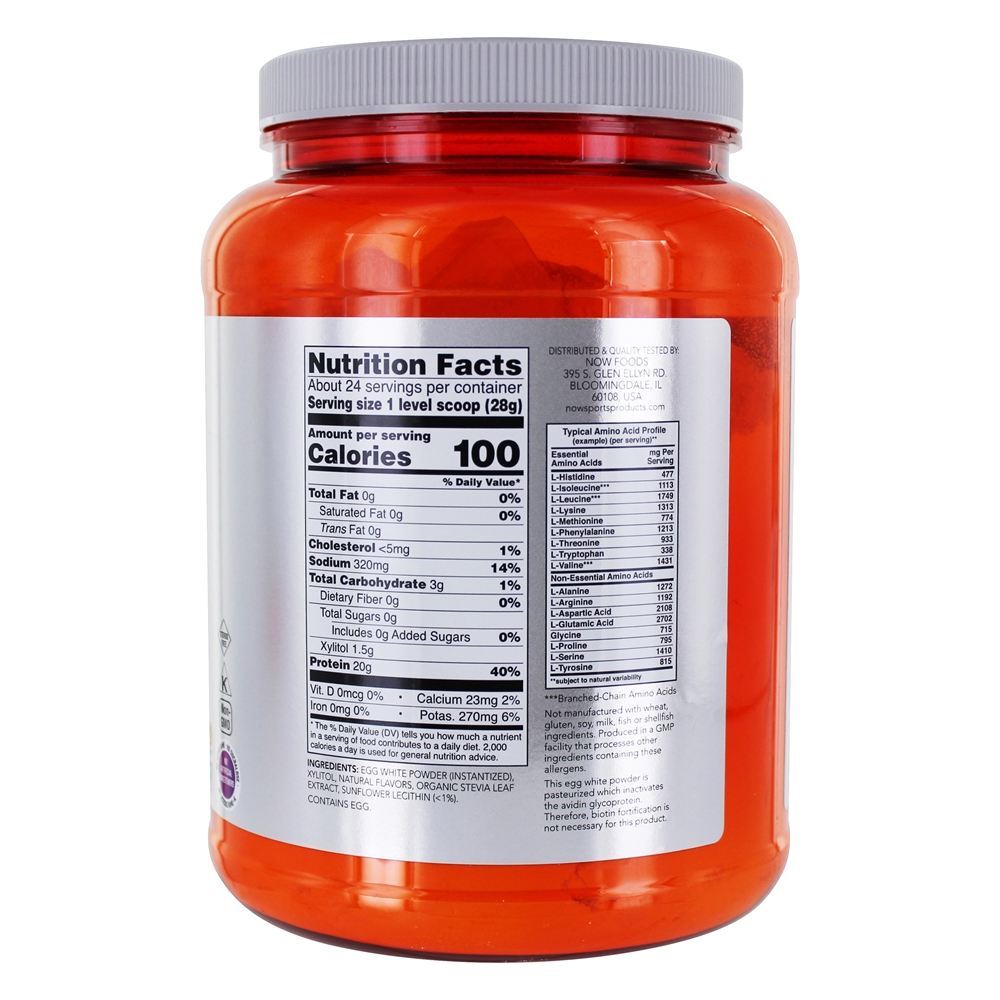 AGORA ostenta a baunilha cremosa do pó da proteína da clara de ovo - 1.5 lbs. NOW Foods - Imagem 2