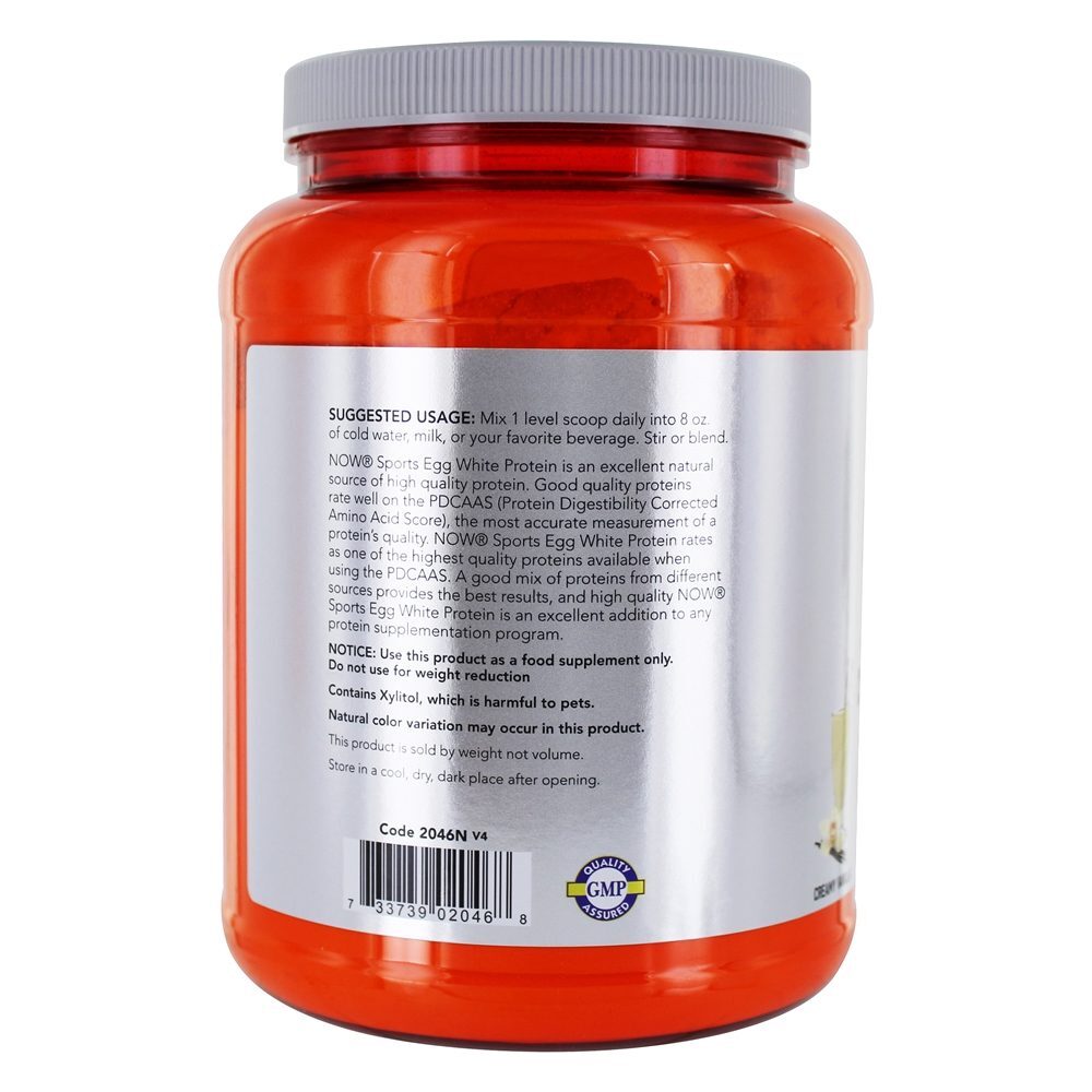 AGORA ostenta a baunilha cremosa do pó da proteína da clara de ovo - 1.5 lbs. NOW Foods - Imagem 3