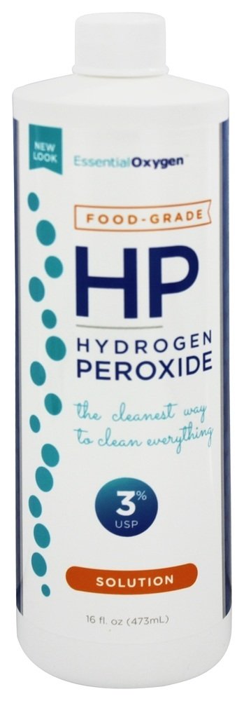 Solução de Peróxido de Hidrogênio 3 % Food Grade - 16 fl. oz. Essential Oxygen