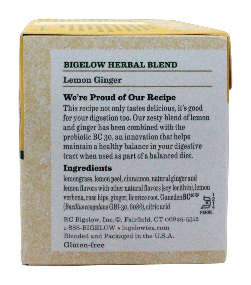 Herb Plus Probióticos Gengibre De Limão - 18 Saquinhos de Chá Bigelow Tea - Imagem 6