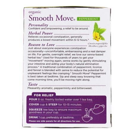 Peppermint de chá de ervas de hortelã pimenta movimento orgânico suave - 16 Saquinhos de Chá Traditional Medicinals - Imagem 3