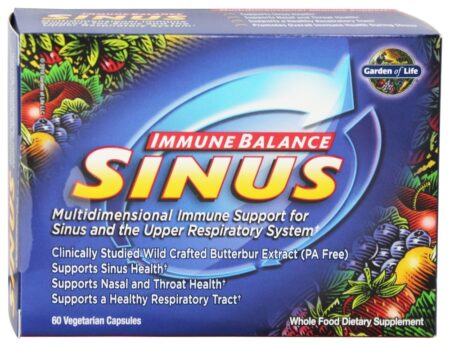 Immune Balance Sinus Suporte Nasal - Cápsulas vegetarianas 60 Garden of Life