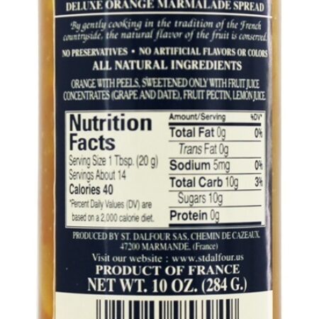 Fruto Espalhar 100% Natural Congestionamento Laranja Marmelada - 10 oz. St. Dalfour - Imagem 2