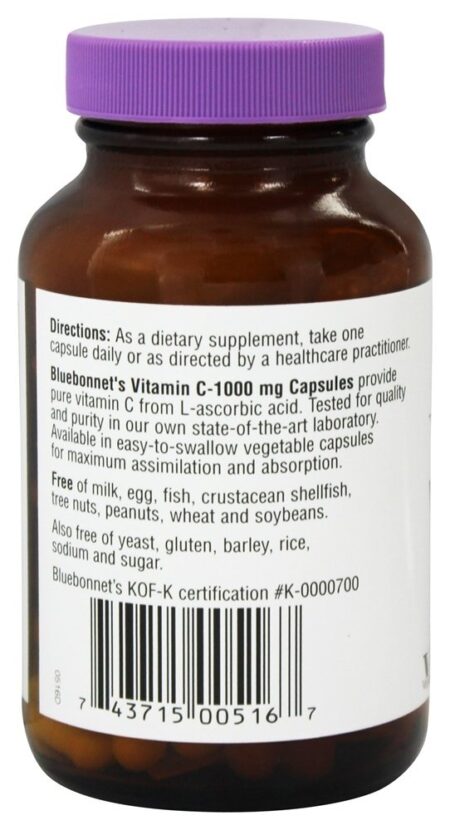 Vitamina C Pure Ácido L-Ascórbico 1000 mg. - Cápsulas vegetarianas 90 Bluebonnet Nutrition - Image 3