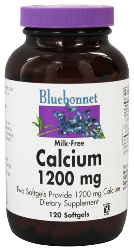 Sem leite de cálcio 1200 mg. - 120 Softgels Bluebonnet Nutrition