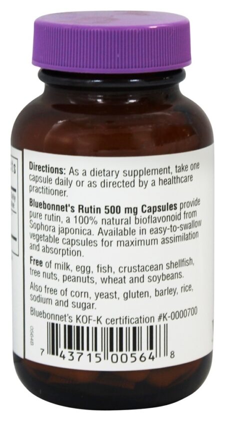 Rutina 500 mg. - Cápsulas vegetarianas 50 Bluebonnet Nutrition - Image 3