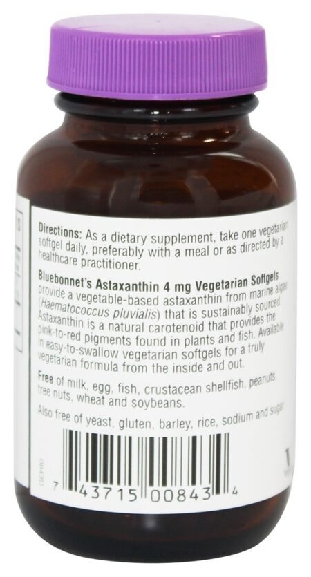 Astaxantina 4 mg. - 60 Cápsulas Vegetarianas Bluebonnet Nutrition - Image 3