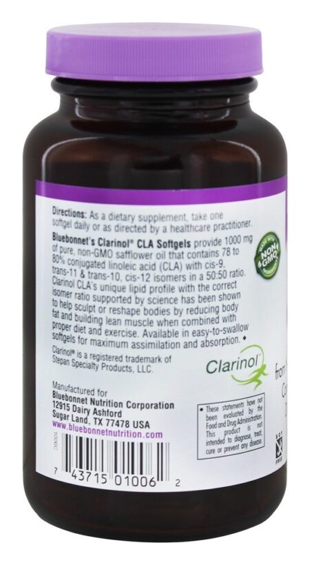 Óleo de Cártamo de Clarinol CLA 1000 mg. - 90 Softgels Bluebonnet Nutrition - Image 3