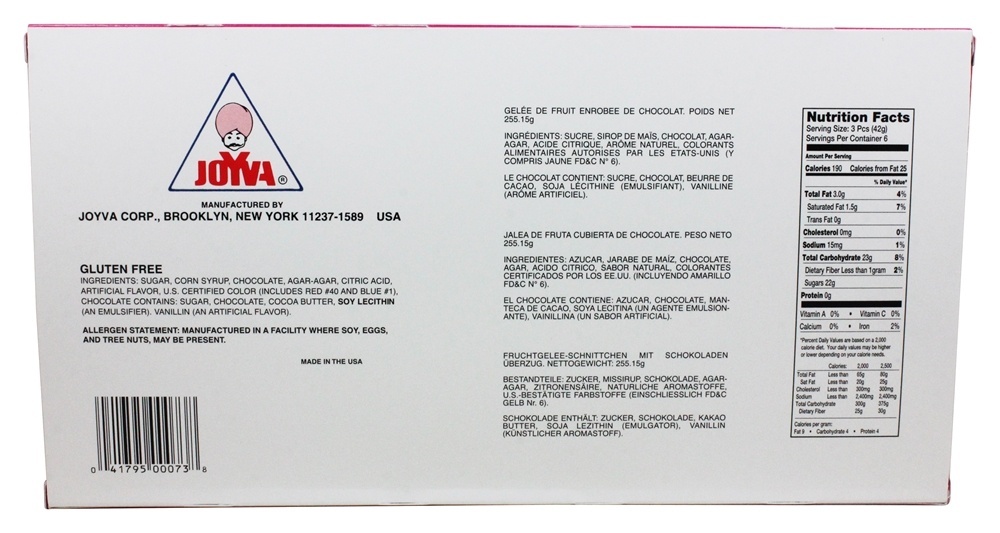 Anéis de Geléia com Cobertura de Chocolate - 9 oz. Joyva - Imagem 2