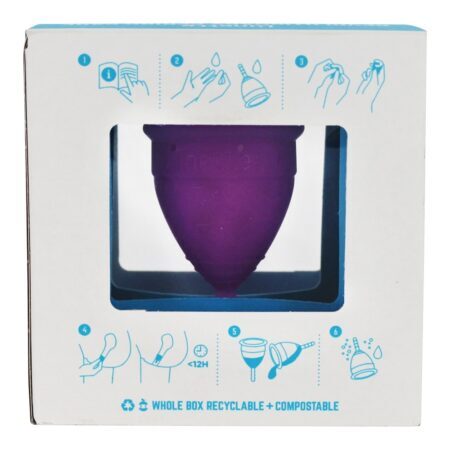Copo menstrual reutilizável modelo 1 para roxo claro Lunette - Imagem 3