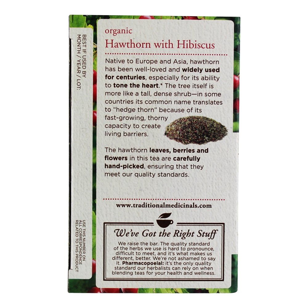 Comprar Hawthorn orgânico com chá de ervas de hibisco - 16 Saquinhos de Chá  (Anteriormente Chá para o Coração) Traditional Medicinals preço no Brasil  loja online promoção Chás de Espinheiro, Chás e