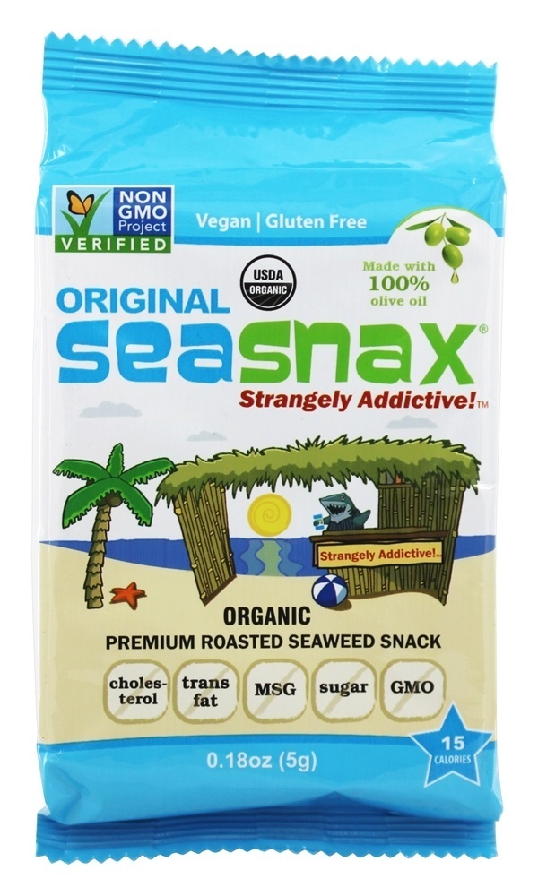 Levemente Assado e Temperado Alga Agarrar & Ir Empacotar Clássico Oliva - 0.18 oz. SeaSnax