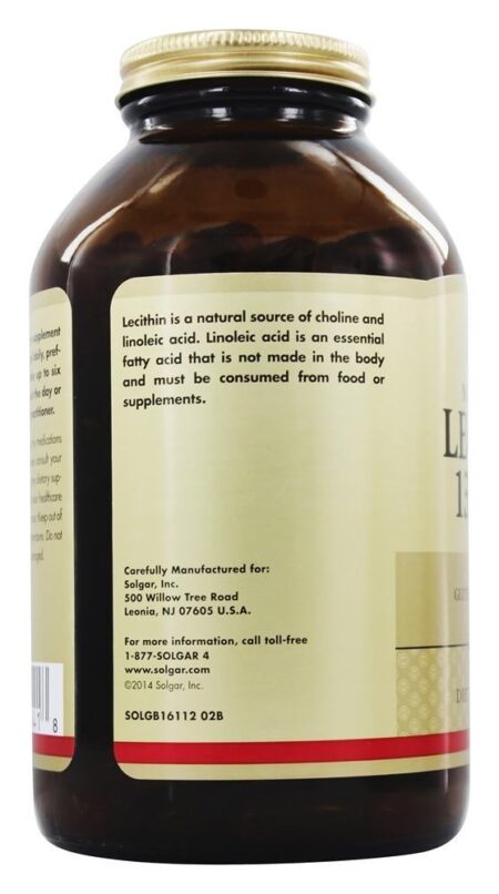 Lecitina Unbleached 1360 mg. - 250 Softgels Solgar - Image 4