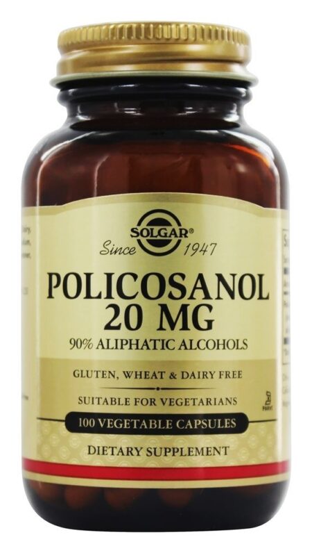 Policosanol 85% de Álcoois Alifáticos 20 mg. - Cápsulas vegetarianas 100 Solgar