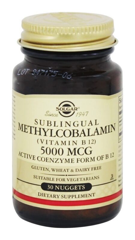 Metilcobalamina Vitamina B12 Sublingual 5000 mcg. - 30 Pepita (s) Solgar