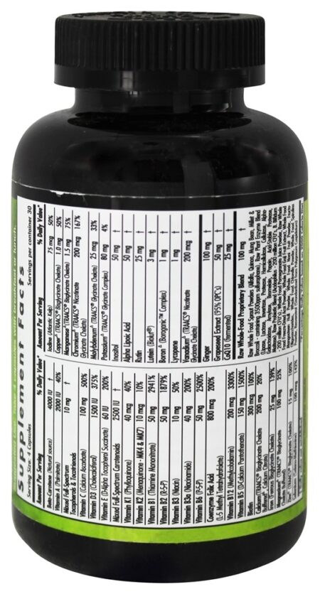 Fórmula Pré-Natal Multi Vit-A-Min Crua à Base de Alimentos Integrais - Cápsulas vegetarianas 120 Emerald Labs - Image 2