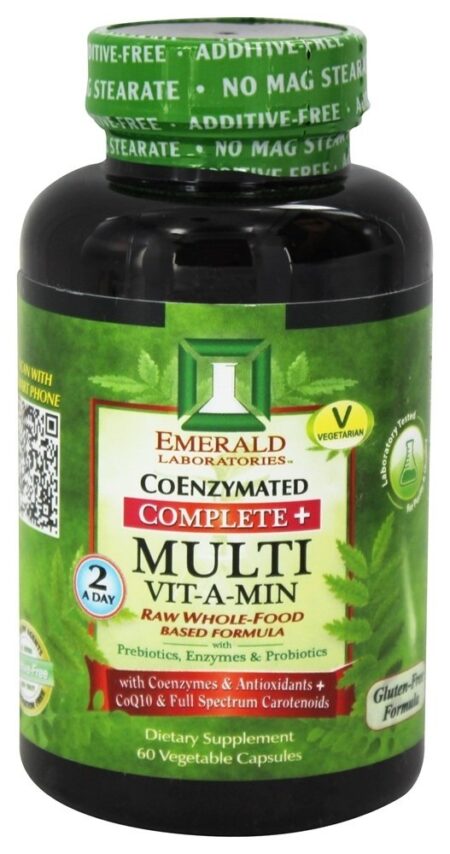 Completa + Multi Vit-A-Min Raw Whole Food-Based Formula - Cápsulas vegetarianas 60 Emerald Labs