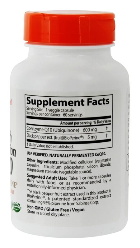 CoQ10 de Alta Absorção com BioPerina 600 mg. - Cápsulas vegetarianas 60 Doctor's Best - Image 2