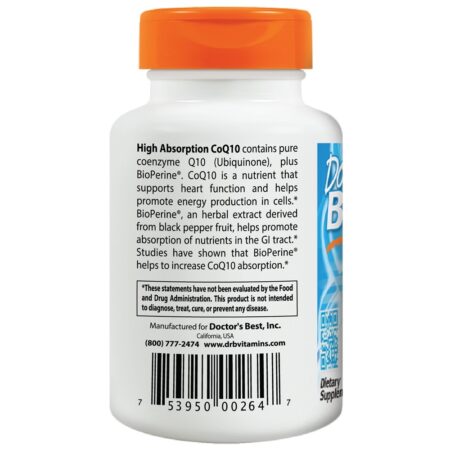 CoQ10 de Alta Absorção com BioPerina 600 mg. - Cápsulas vegetarianas 60 Doctor's Best - Image 3