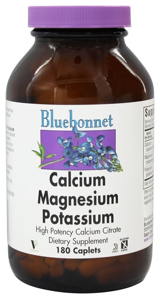 Cálcio Magnésio Potássio - 180 Cápsulas Bluebonnet Nutrition