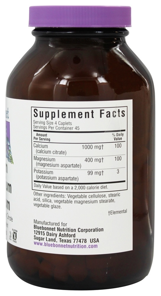 Cálcio Magnésio Potássio - 180 Cápsulas Bluebonnet Nutrition - Imagem 2