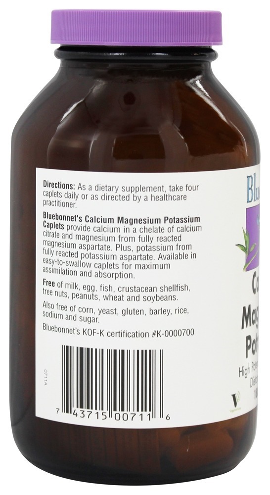 Cálcio Magnésio Potássio - 180 Cápsulas Bluebonnet Nutrition - Imagem 3