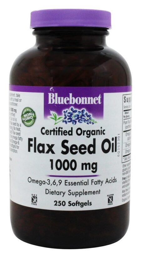 Óleo de linhaça 1000 mg. - 250 Softgels Bluebonnet Nutrition