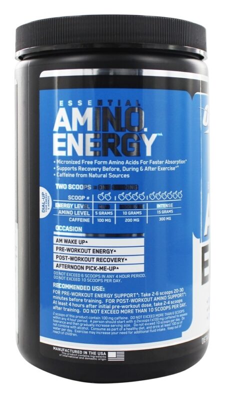 AmiN.O Essencial. Framboesa Azul Energia - 9.5 oz. Optimum Nutrition - Image 3