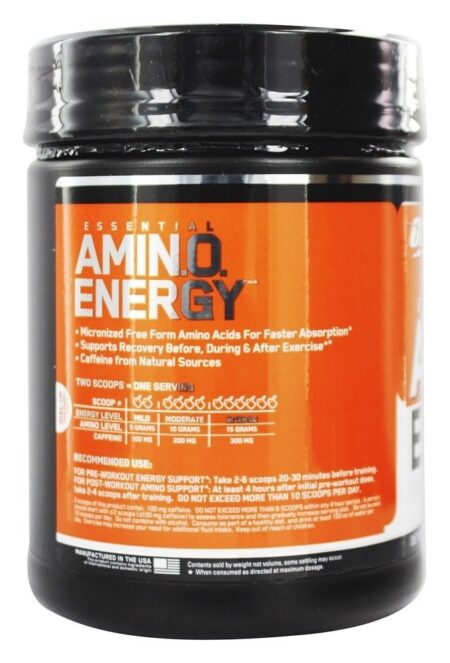 AmiN.O Essencial. Refrigerador de Laranja de Energia 65 Porções - 1.29 lbs. Optimum Nutrition - Image 3