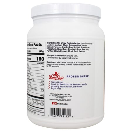 Shake de proteínas com baixo índice glicêmico 15 porções de baunilha - 24 oz. Betty Lou's - Image 3