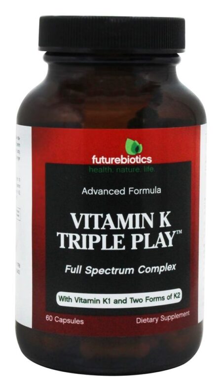 Vitamina K Triplo Jogar Avançado Fórmula Completo Spectrum Complexo - Cápsulas 60 Futurebiotics