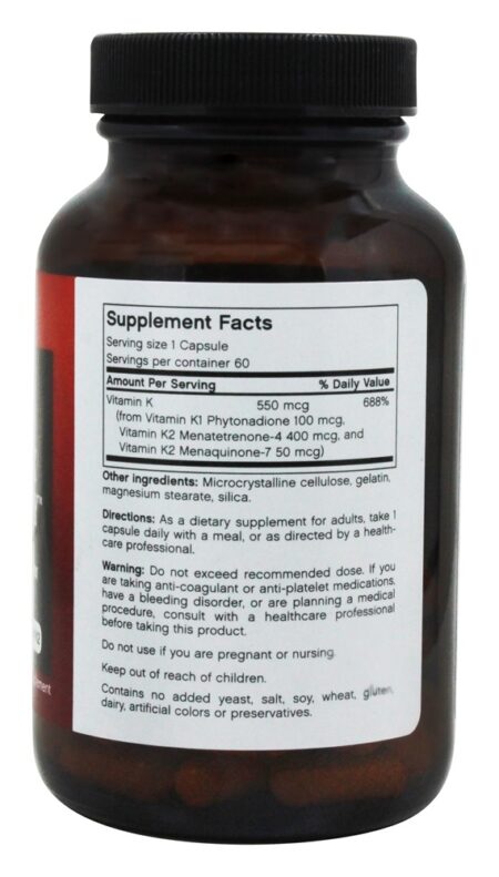 Vitamina K Triplo Jogar Avançado Fórmula Completo Spectrum Complexo - Cápsulas 60 Futurebiotics - Image 2