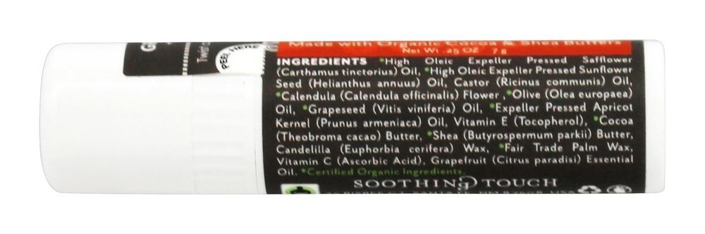 Vegan Lábio Bálsamo Toranja + Vitamina C - 0.25 oz. Soothing Touch - Imagem 2