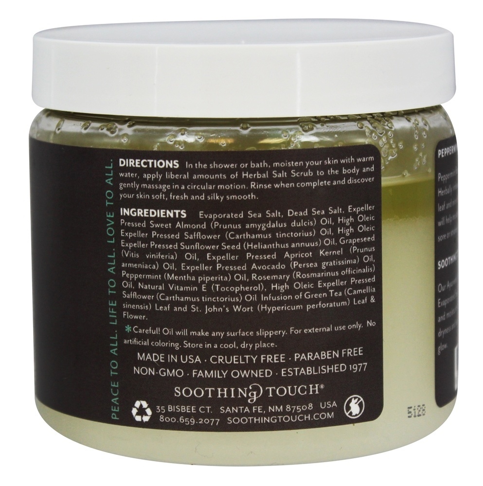 De ervas Sal Esfregar Revigorante Hortelã-pimenta Alecrim - 20 oz. Soothing Touch - Imagem 2