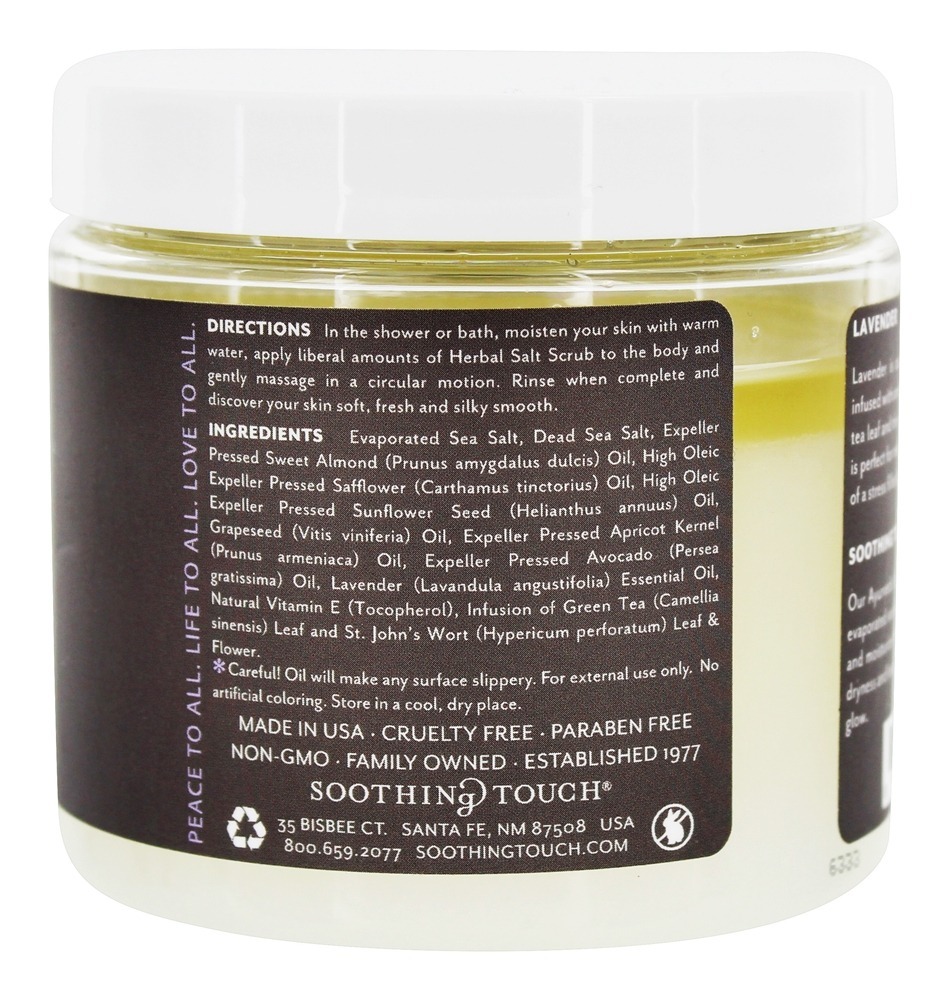 De ervas Sal Esfregar Acalmando Lavanda - 20 oz. Soothing Touch - Imagem 2