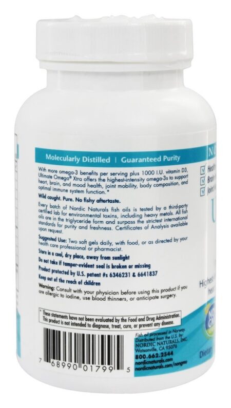 Ultimate Omega Xtra Sabor Limão 1000 mg. - 60 Softgels Nordic Naturals - Image 3