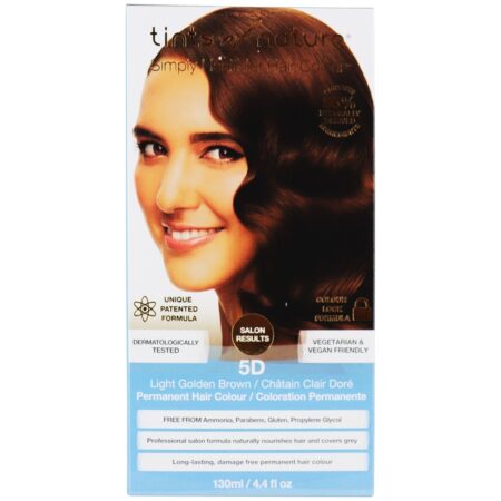 Condicionamento Permanente Cor de Cabelo 5D Castanho Claro Dourado - 4.4 fl. oz. Tints Of Nature