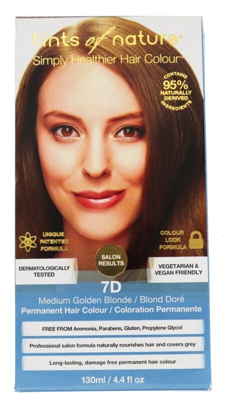 Condicionado Permanente Cor do Cabelo 7D Médio Loiro Dourado - 4.4 fl. oz. Tints Of Nature