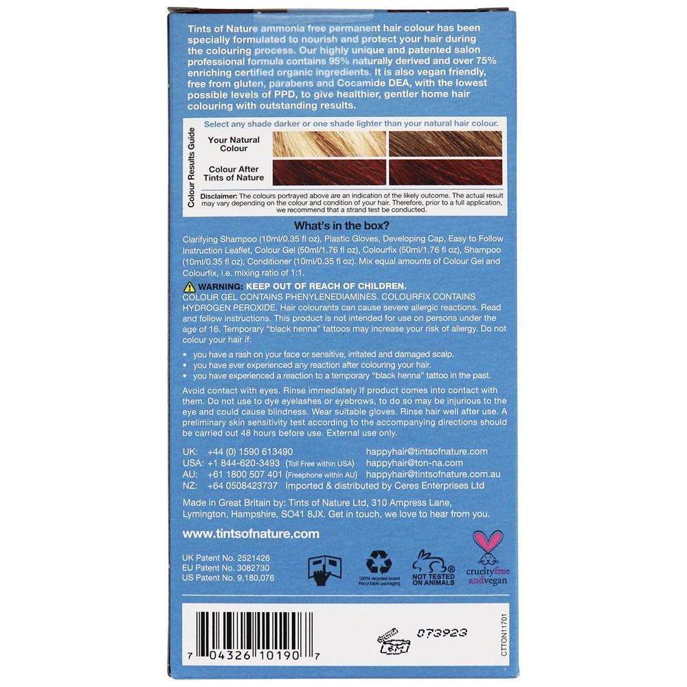 Condicionamento Permanente Cabelo Cor 7r Macio Cobre Loira - 4.4 fl. oz. Tints Of Nature - Imagem 4
