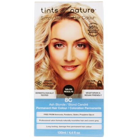 Condicionamento Permanente Cor do Cabelo 8C Ash Blonde - 4.4 fl. oz. Tints Of Nature