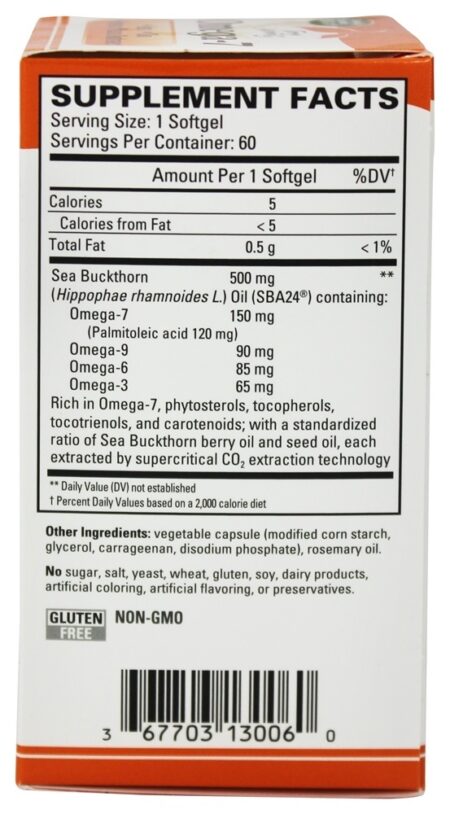 Terry Naturalmente Omega - 7 1000 mg. - 60 Softgels EuroPharma - Image 2